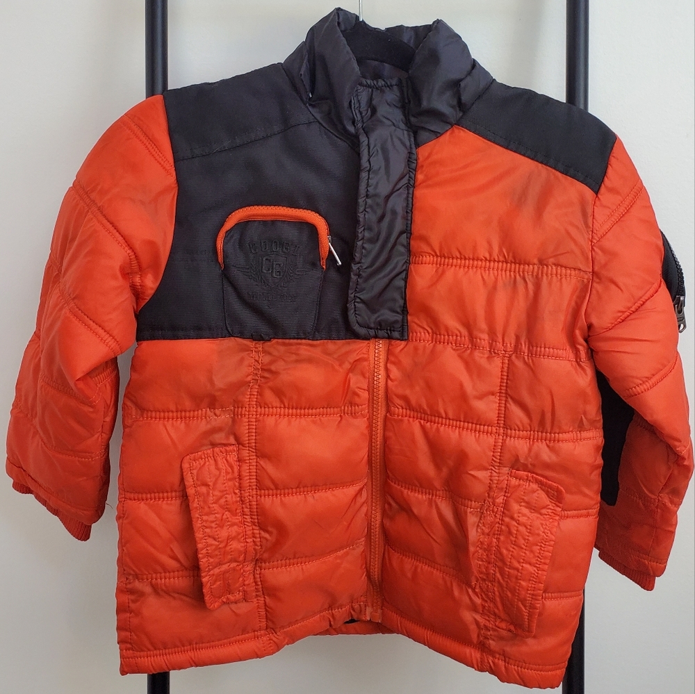 Coogi boys orange black full zipper jacket size 5/6